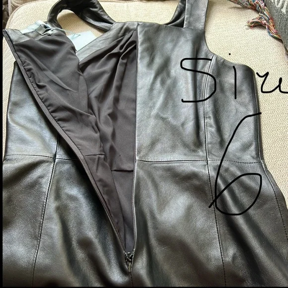 Antonio Melani Jessica Twisted Halter Neck Genuine Leather Sheath Mini Dress - Picture 8 of 16